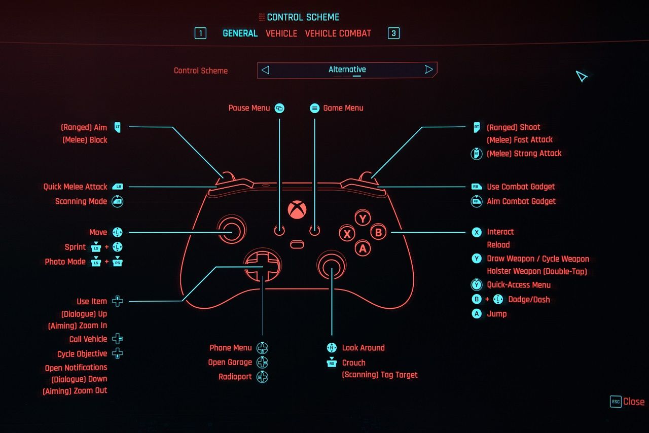 gamepad settings cyberpunk 2077