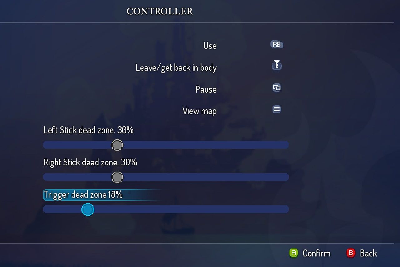 Gamepad settings, deadzone