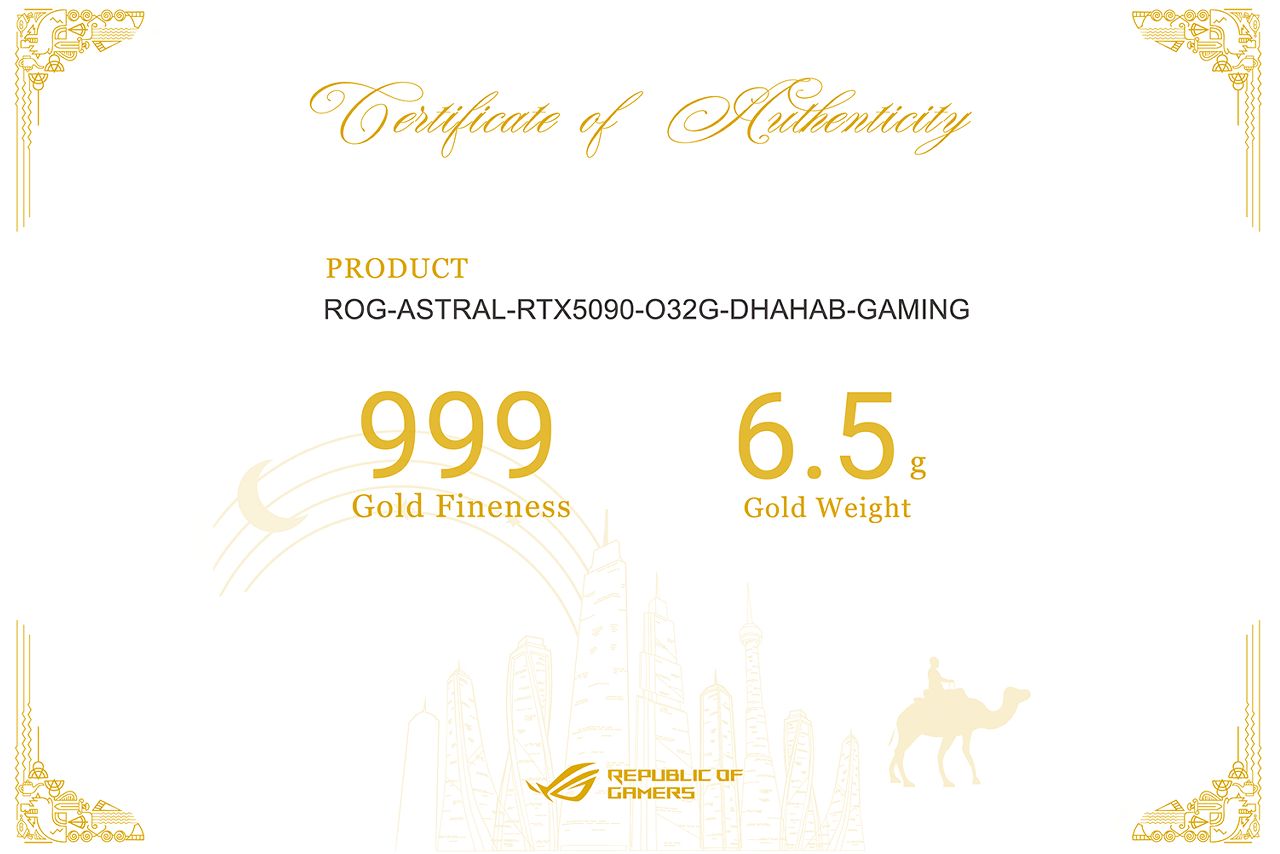 Certificate of Authenticity. Source: ASUS