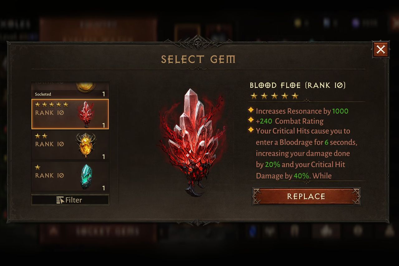 Blood Floe (Five-Star Legendary Gem). Source: Blizzard