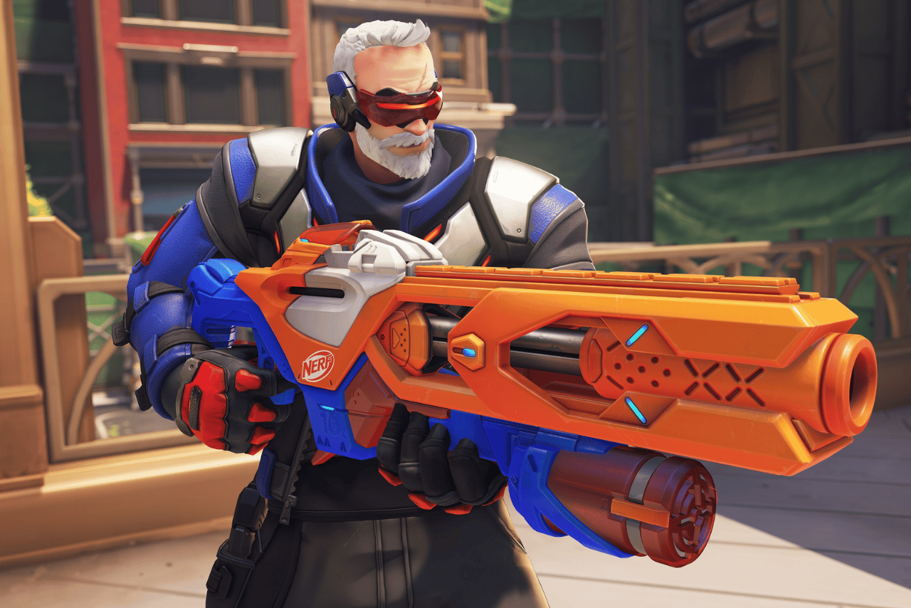 Overwatch 2 x Nerf Adds Free Tracer Gelfire Pro Weapon Skin and Exclusive Free-For-All Game Mode