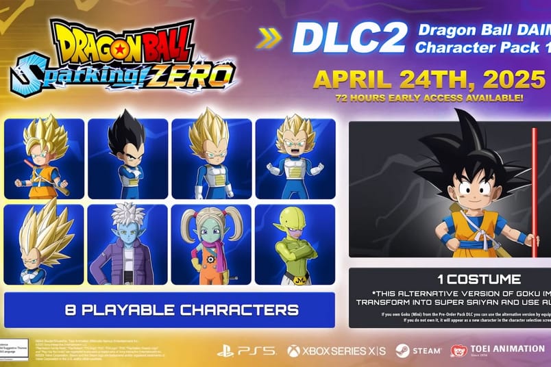Dragon Ball: Sparking! ZERO Character Pack 1 Debuts DAIMA Exclusive Characters