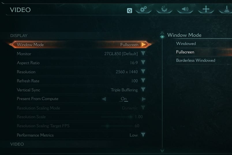 Doom dark ages display options