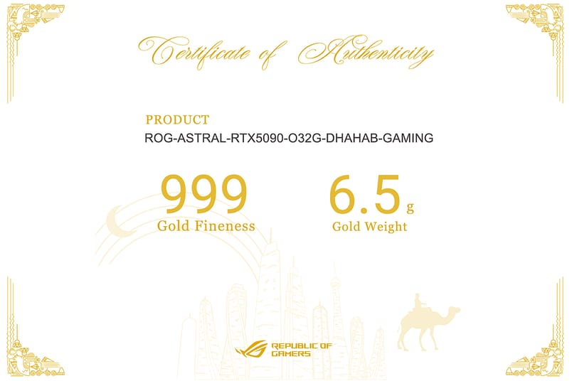 Certificate of Authenticity. Source: ASUS